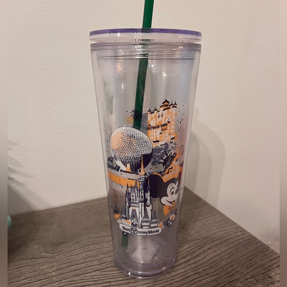 Vintage Walt Disney Starbucks tumbler clear